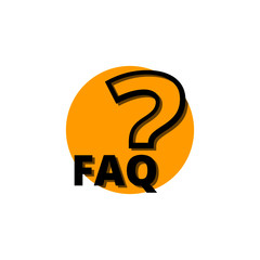 FAQ button icon isolated on white background