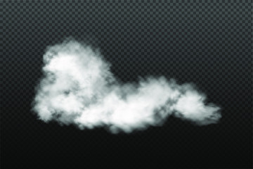 White vector cloudiness ,fog or smoke on dark checkered background.Cloudy sky or smog over the city.Vector illustration.
