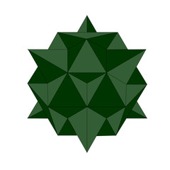 polyhedral figure of green color