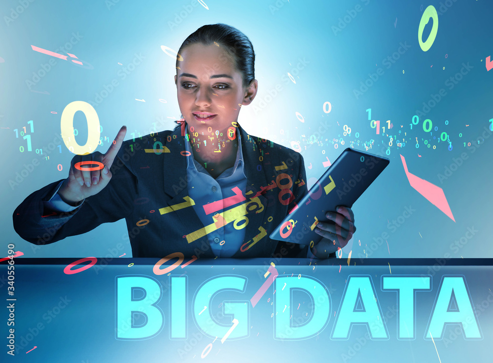 Poster big data concept with data mining analyst