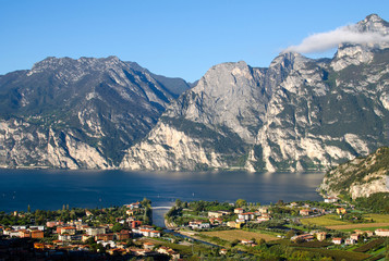 Lake Garda / Gardasee sightseeing and Panorama you at the lake and the mountains