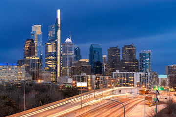 Philadelphia sunset night