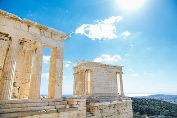 Parthenon temple on the Acropolis of Athens,Greece