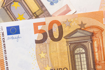 Euro money closeup isolated background.