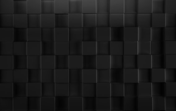 3D squares abstract background. Realistic wall of cubes. Three-dimensional render illustration. © artistmef