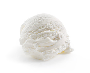 Ball of ice cream on white background