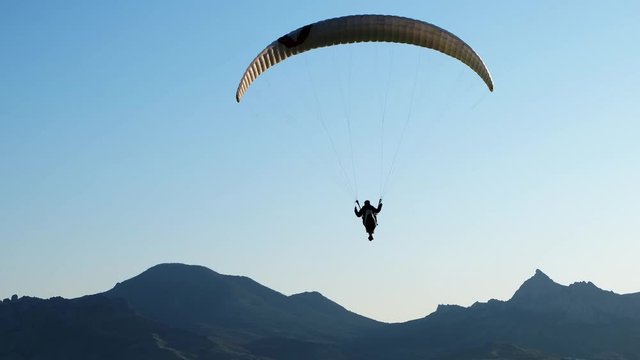 sky, parachute, paragliding, blue, sport