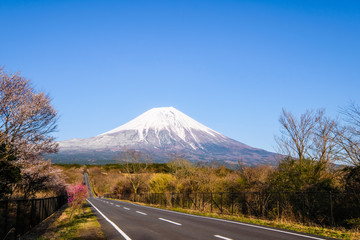 路と富士山