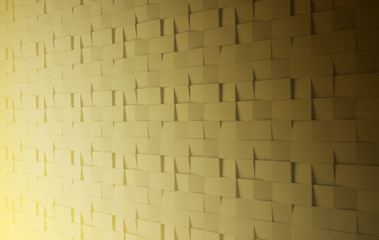 3D squares abstract background. Realistic wall of cubes. Three-dimensional render illustration.