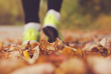 young fitness woman legs soft focus
