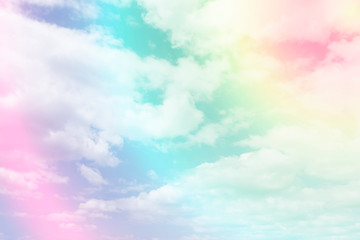 Fototapeta na wymiar Cloud and sky with a pastel colored background.