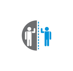 Social distancing related icon on background for graphic and web design. Creative illustration concept symbol for web or mobile app
