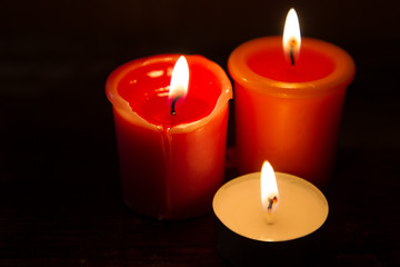 three burning candles