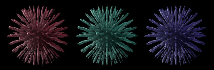 3d abstract circle of bacterial virus cells