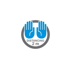 Social distancing related icon on background for graphic and web design. Creative illustration concept symbol for web or mobile app