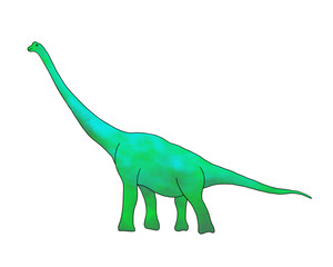 dinosaur on a white background, drawing for children