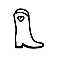 Boot cossacks in cartoon comic style doodle icon