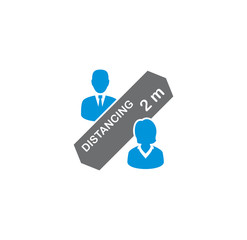 Social distancing related icon on background for graphic and web design. Creative illustration concept symbol for web or mobile app