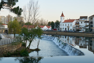 Tomar city view with Nabao river, in Portugal