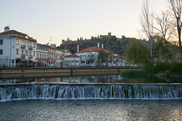 Tomar city view with Nabao river, in Portugal