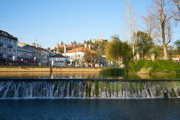 Tomar city view with Nabao river, in Portugal