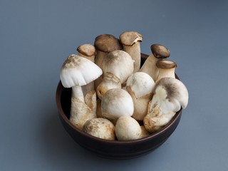 Straw mushrooms in a bowl for cooking