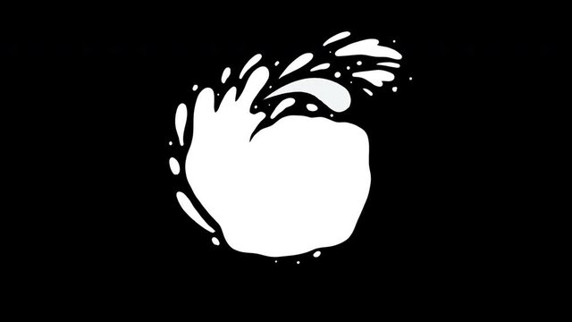 Black and white liquid transition effect frame by frame 4k resolution. Abstract transition for your projects. A dynamic figure, a quick transition swirl wave