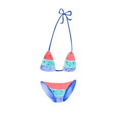 Women's swimsuit, bikini. Watercolor illustration.