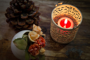candelea  con  atmosfera romantica
