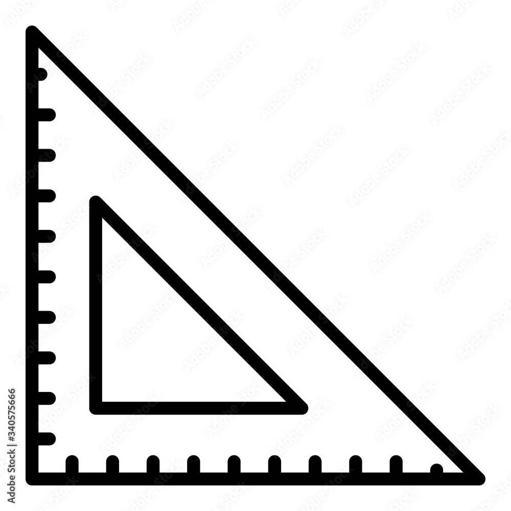 Aufkleber school square ruler icon. outline school square ruler vector icon for web design isolated on white b