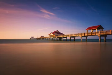 Fototapete Clearwater Strand, Florida Pier 60 bei Sonnenuntergang an einem Clearwater Beach in Florida