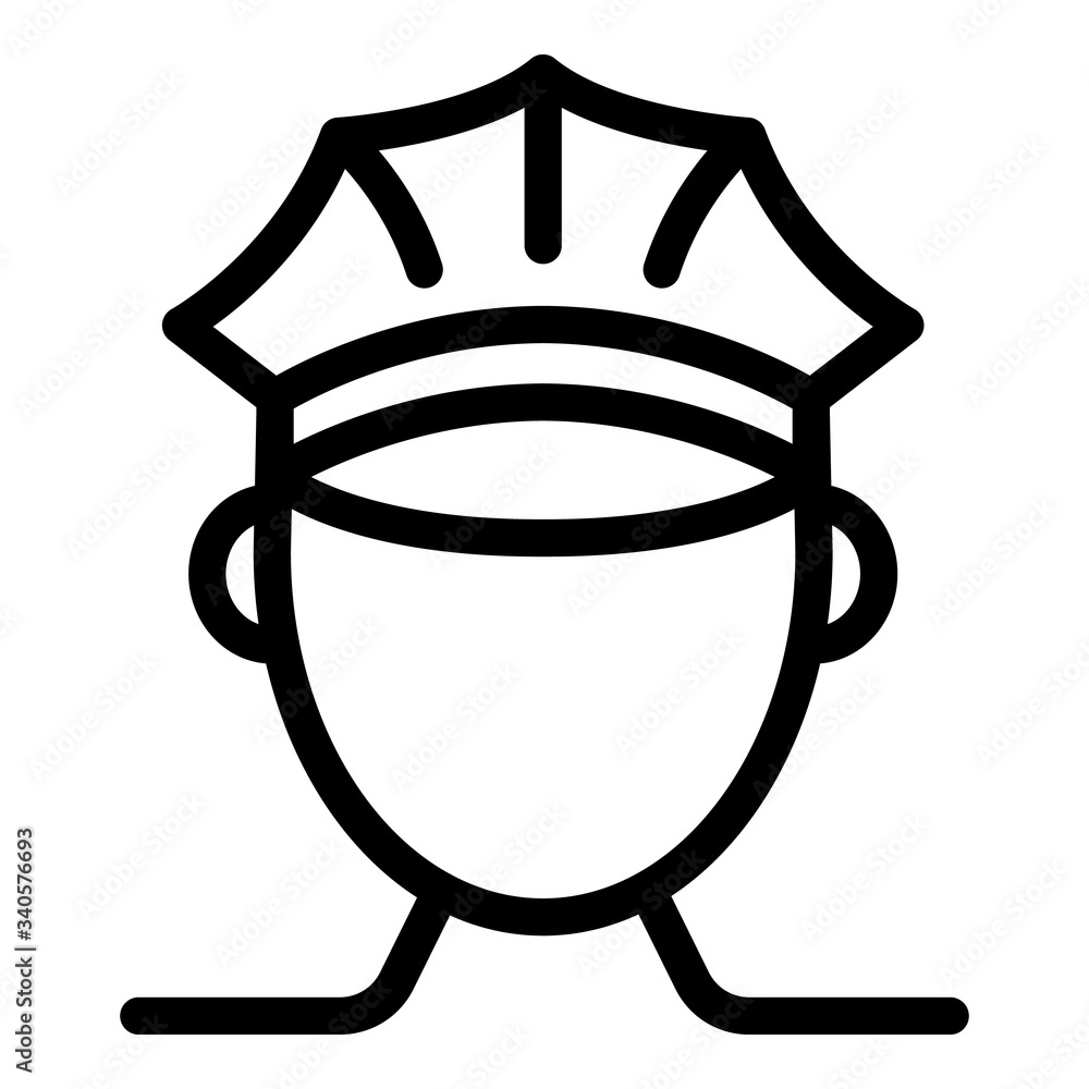 Poster policeman icon. outline policeman vector icon for web design isolated on white background