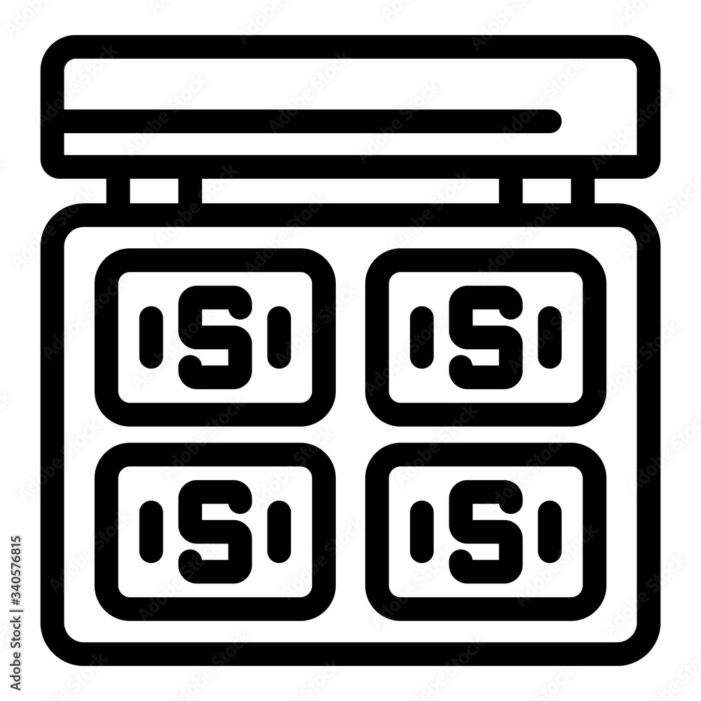 Poster dollar cells icon. outline dollar cells vector icon for web design isolated on white background