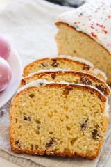 Easter cake and painted eggs