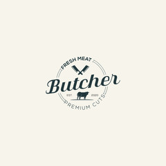 Butchery logo design Premium Vector