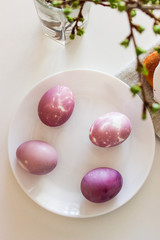 Easter cake and painted eggs