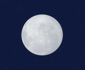 Full moon with star at dark night sky background