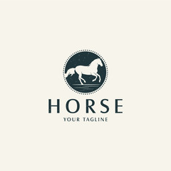 Horse logo design Premium Vector
