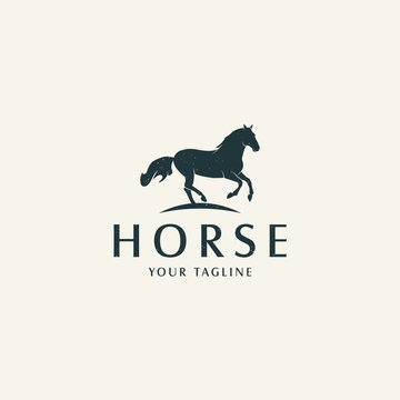 Horse logo design Premium Vector