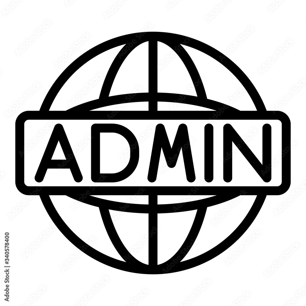Aufkleber global admin icon. outline global admin vector icon for web design isolated on white background