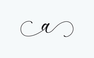 a cursive Letter Icon or Logo design, Vector Template