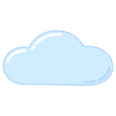 Minimalistic icon with a stylized cloud in pastel colors.
