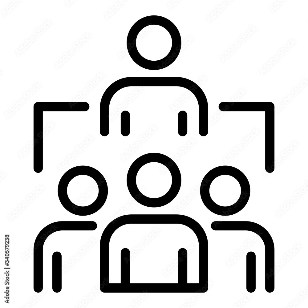 Poster leader and team icon. outline leader and team vector icon for web design isolated on white backgroun