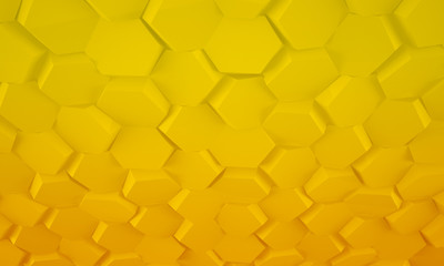 3D honeycomb abstract background. Bees cells texture. Three-dimensional render illustration.
