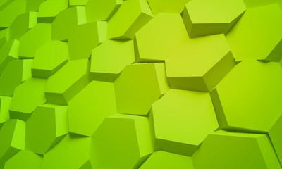 3D honeycomb abstract background. Bees cells texture. Three-dimensional render illustration.
