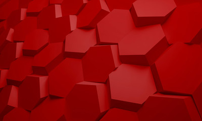 3D honeycomb abstract background. Bees cells texture. Three-dimensional render illustration.
