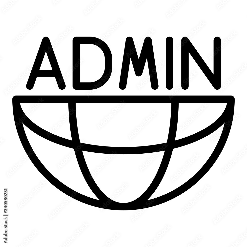 Aufkleber world admin icon. outline world admin vector icon for web design isolated on white background