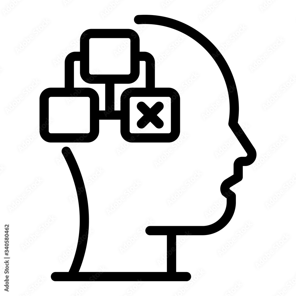 Poster catalog tree in the head icon. outline catalog tree in the head vector icon for web design isolated 