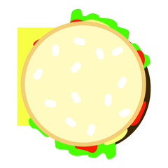 Minimalistic color hamburger icon for website or print design element. View from above.