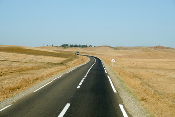 Asphalt highway in rural area in Morocco